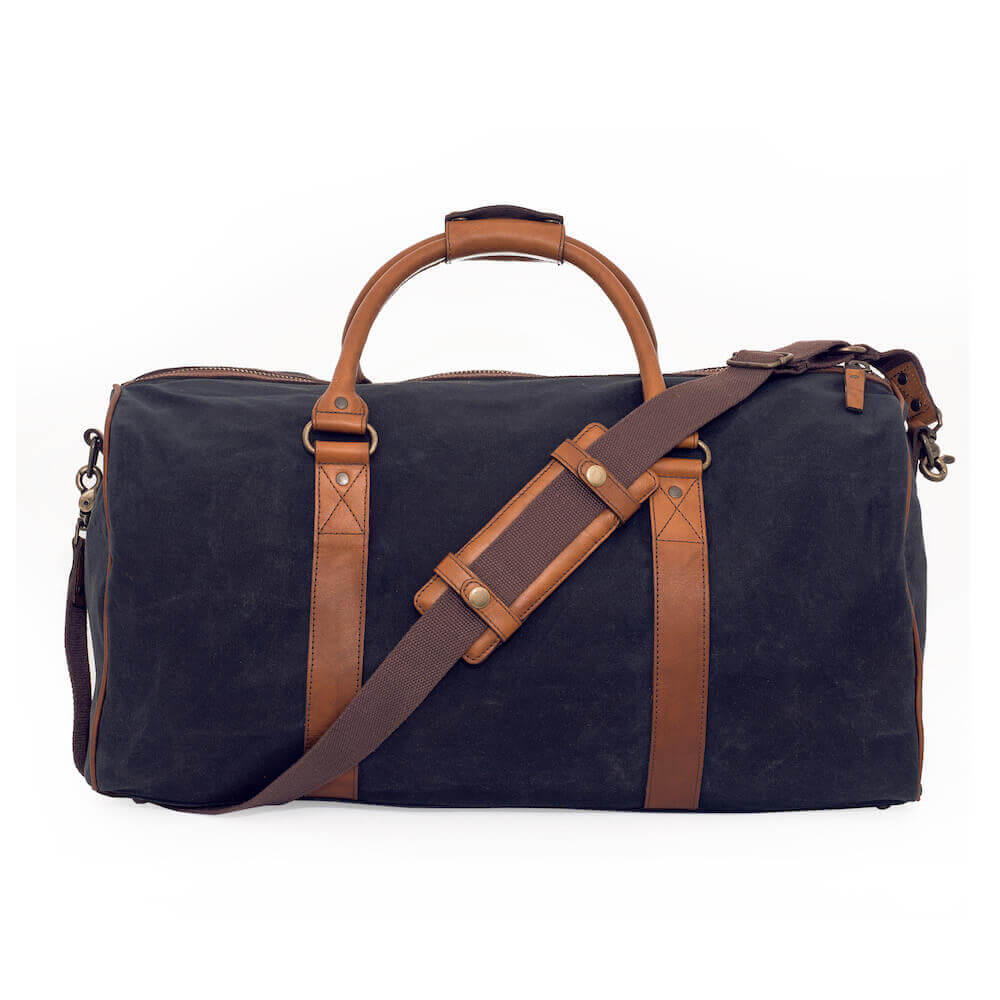 The Campaign Medium Waxed Canvas Duffle by Mission Mercantile Leather Goods