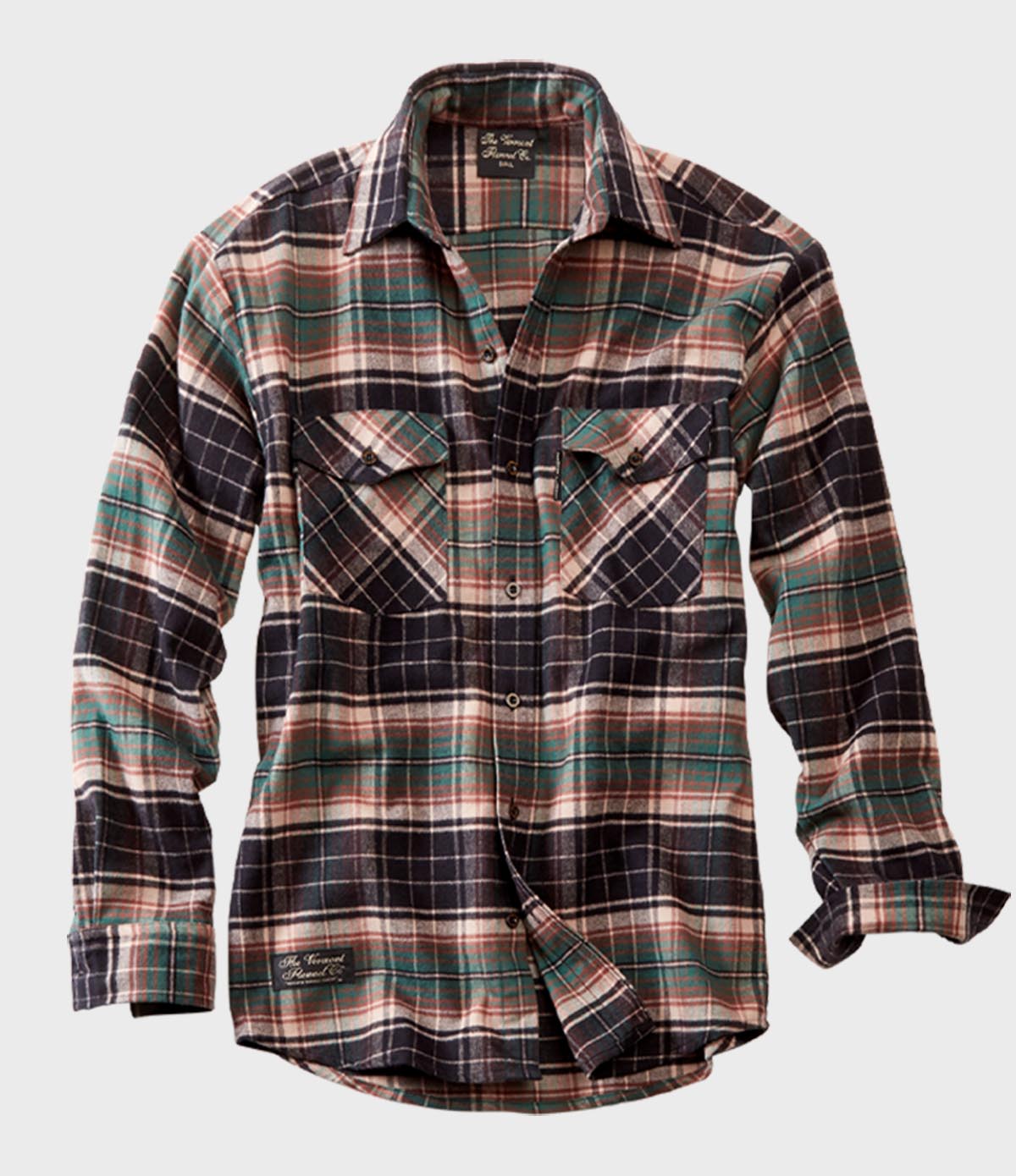 Plaid shirt with a collar on a light gray background