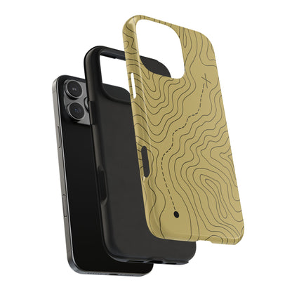 Contour Map Hiking Trail Phone Case