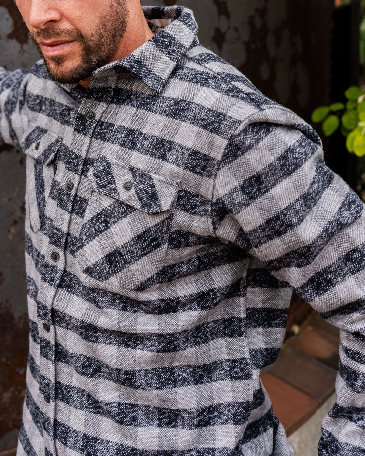 MuskOx Grand Flannel | 8.9oz Heavyweight | Charcoal Gingham