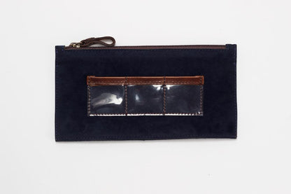 Full-Grain Leather Electronics / Toiletry Organizer displayed on a white background