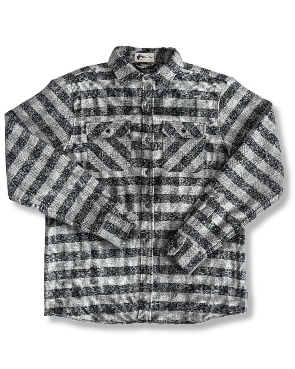 MuskOx Grand Flannel | 8.9oz Heavyweight | Charcoal Gingham