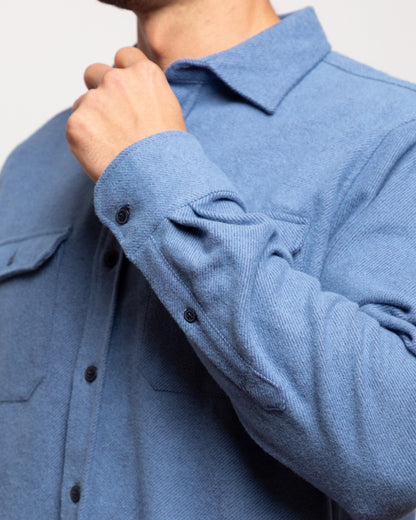 MuskOx Grand Flannel | 8.9oz Heavyweight Cotton | Lake Blue