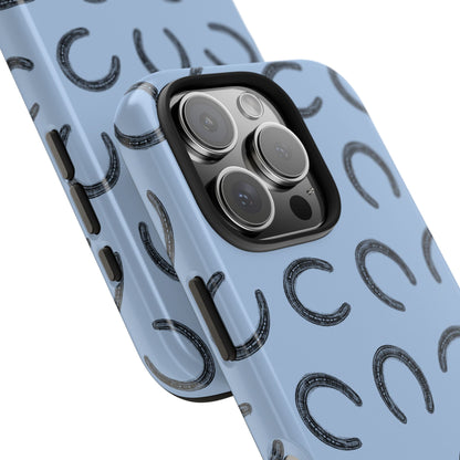 Lucky Horseshoe Phone Case close up of camera area on a white background, featuring a strong and stylish horseshoe pattern for equestrian lovers and good fortune seekers. This image showcases the clean cutout for buttons and camera opening on an iPhone.