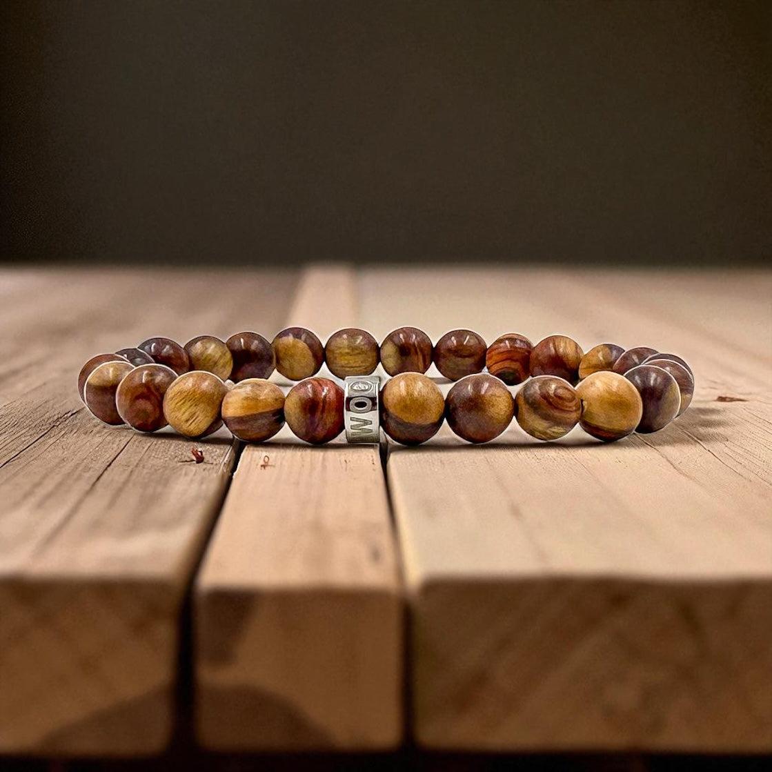 The Mahogany & Steel Bracelet | Handcrafted