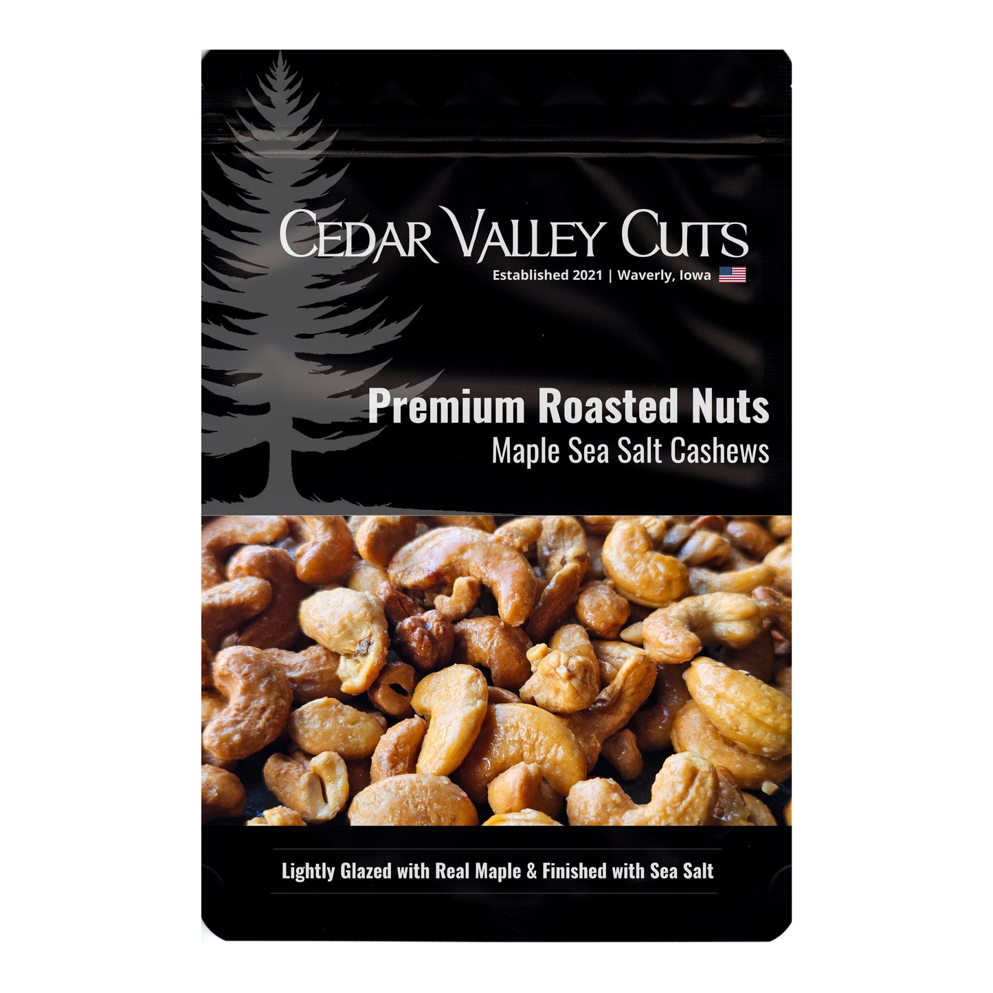 Maple Sea Salt Cashews | Small-Batch Roasted Snacks for by Cedar Valley Cuts