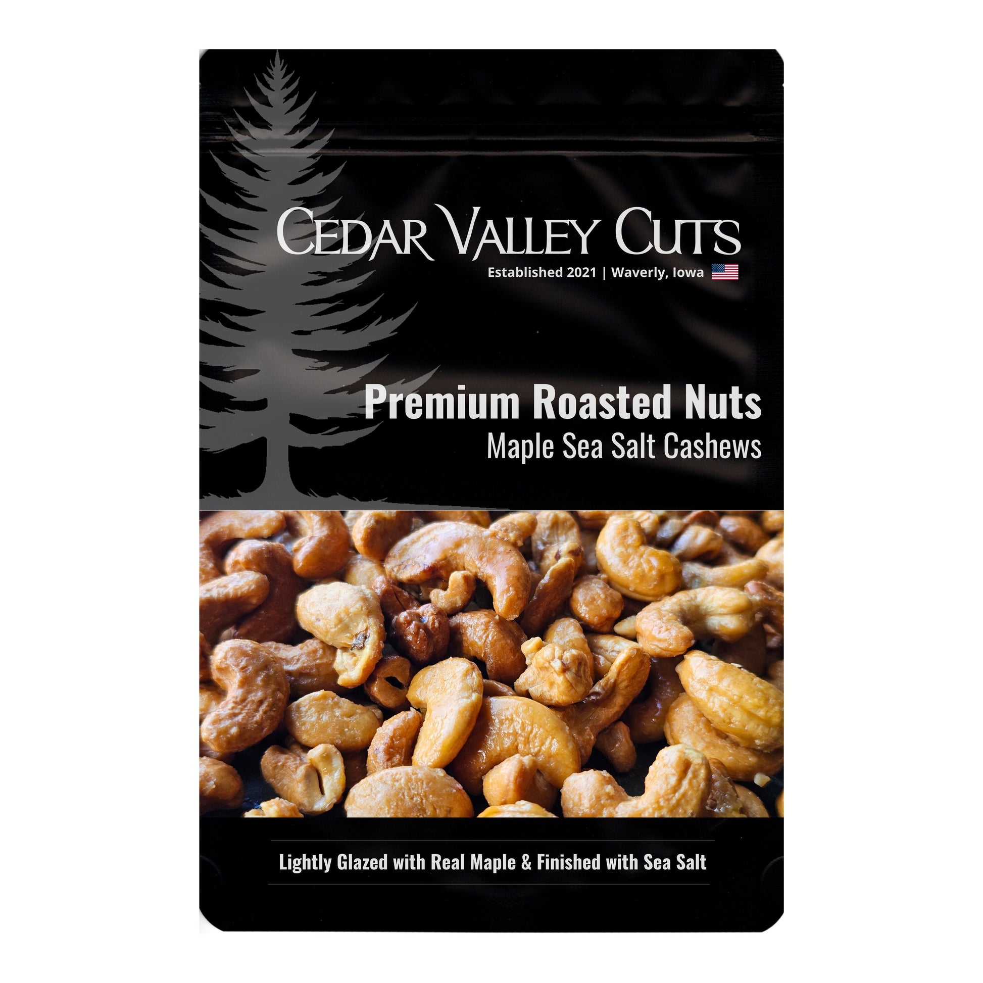 Maple Sea Salt Cashews | Small-Batch Roasted Snacks for by Cedar Valley Cuts