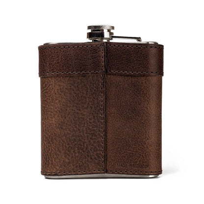 The Heritage Leather Wrapped Flask by Mission Mercantile Leather Goods