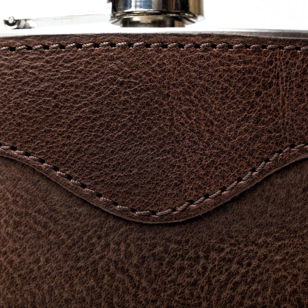 The Heritage Leather Wrapped Flask by Mission Mercantile Leather Goods