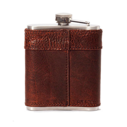 The Heritage Leather Wrapped Flask by Mission Mercantile Leather Goods