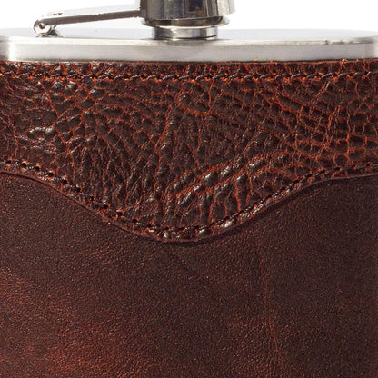 The Heritage Leather Wrapped Flask by Mission Mercantile Leather Goods
