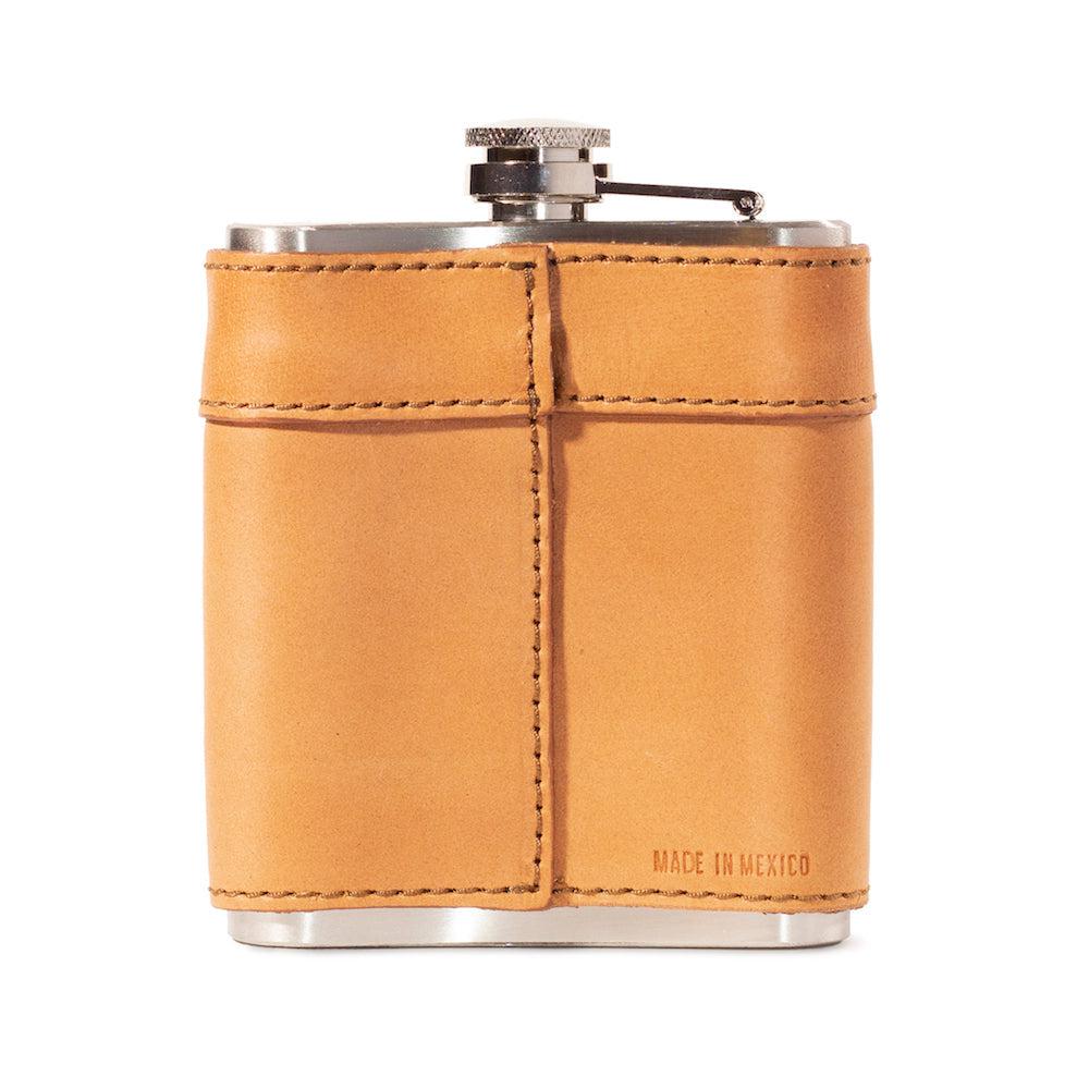 The Heritage Leather Wrapped Flask by Mission Mercantile Leather Goods