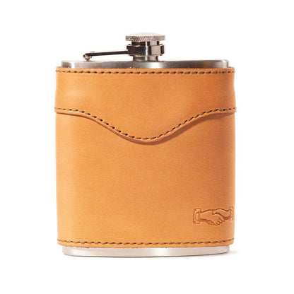 The Heritage Leather Wrapped Flask Saddle by Mission Mercantile Leather Goods