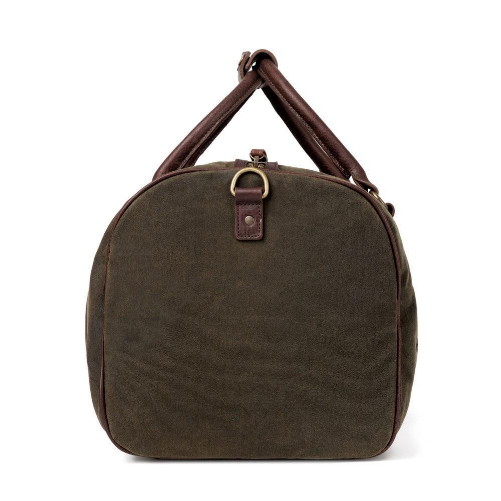 The Campaign Medium Waxed Canvas Duffle by Mission Mercantile Leather Goods