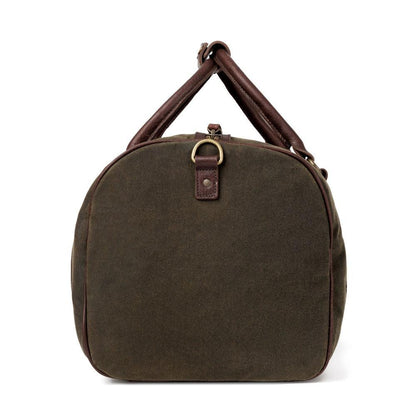 The Campaign Medium Waxed Canvas Duffle by Mission Mercantile Leather Goods