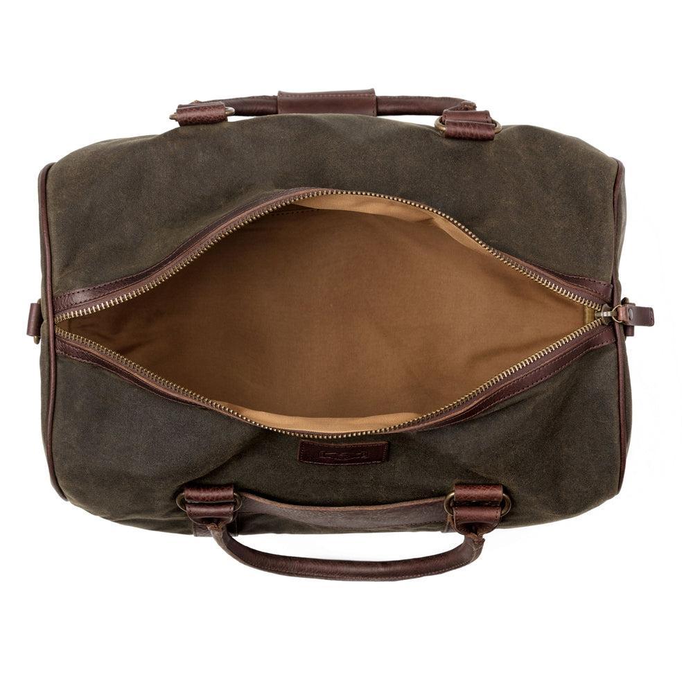 The Campaign Medium Waxed Canvas Duffle by Mission Mercantile Leather Goods