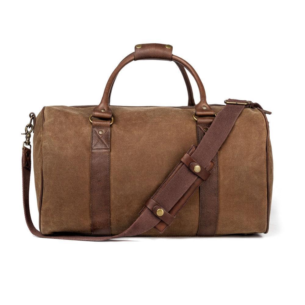 The Campaign Medium Waxed Canvas Duffle by Mission Mercantile Leather Goods