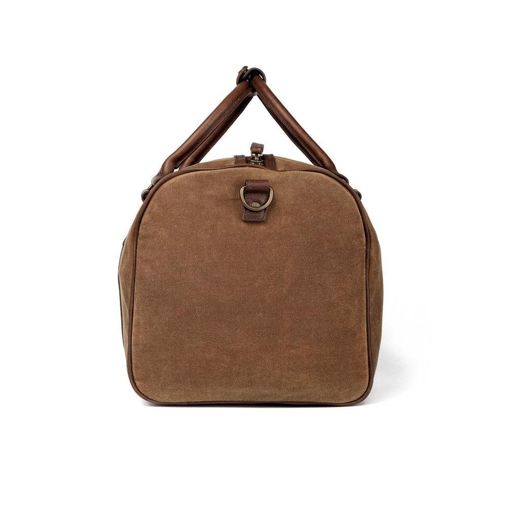 The Campaign Medium Waxed Canvas Duffle by Mission Mercantile Leather Goods