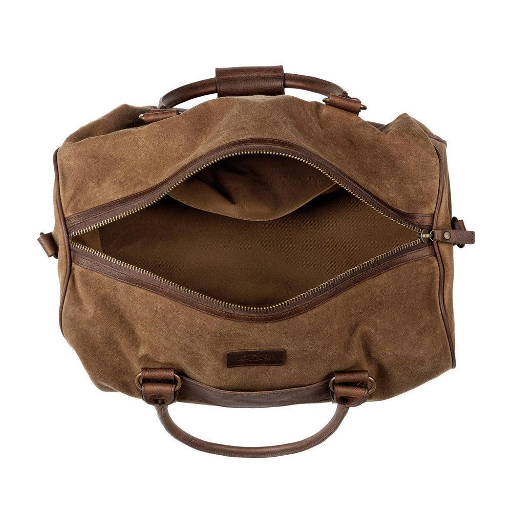The Campaign Medium Waxed Canvas Duffle by Mission Mercantile Leather Goods