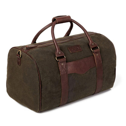 The Campaign Medium Waxed Canvas Duffle by Mission Mercantile Leather Goods