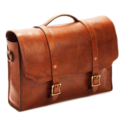 Heritage Leather Briefcase Hickory by Mission Mercantile Leather Goods