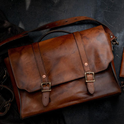 Heritage Leather Briefcase by Mission Mercantile Leather Goods