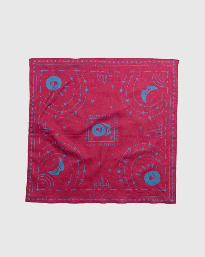Beet Organic Cotton Bandana from United By Blue displayed on a white background.