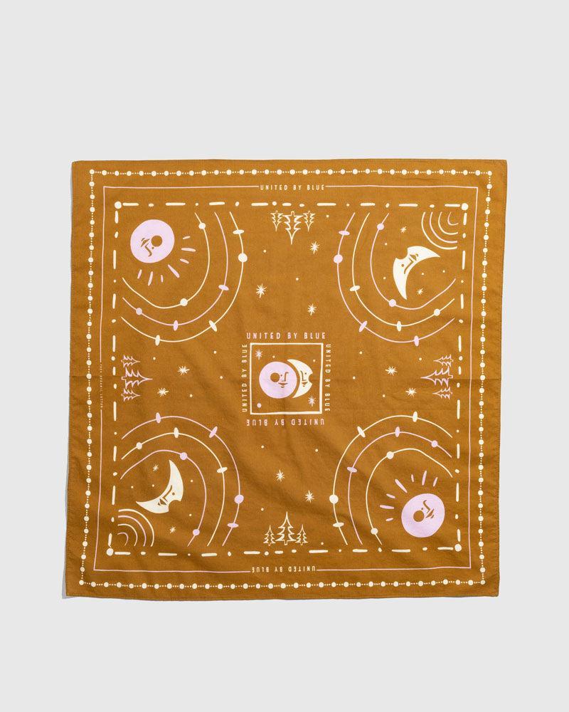 Smoky Ochre Organic Cotton Bandana from United By Blue displayed on a white background.