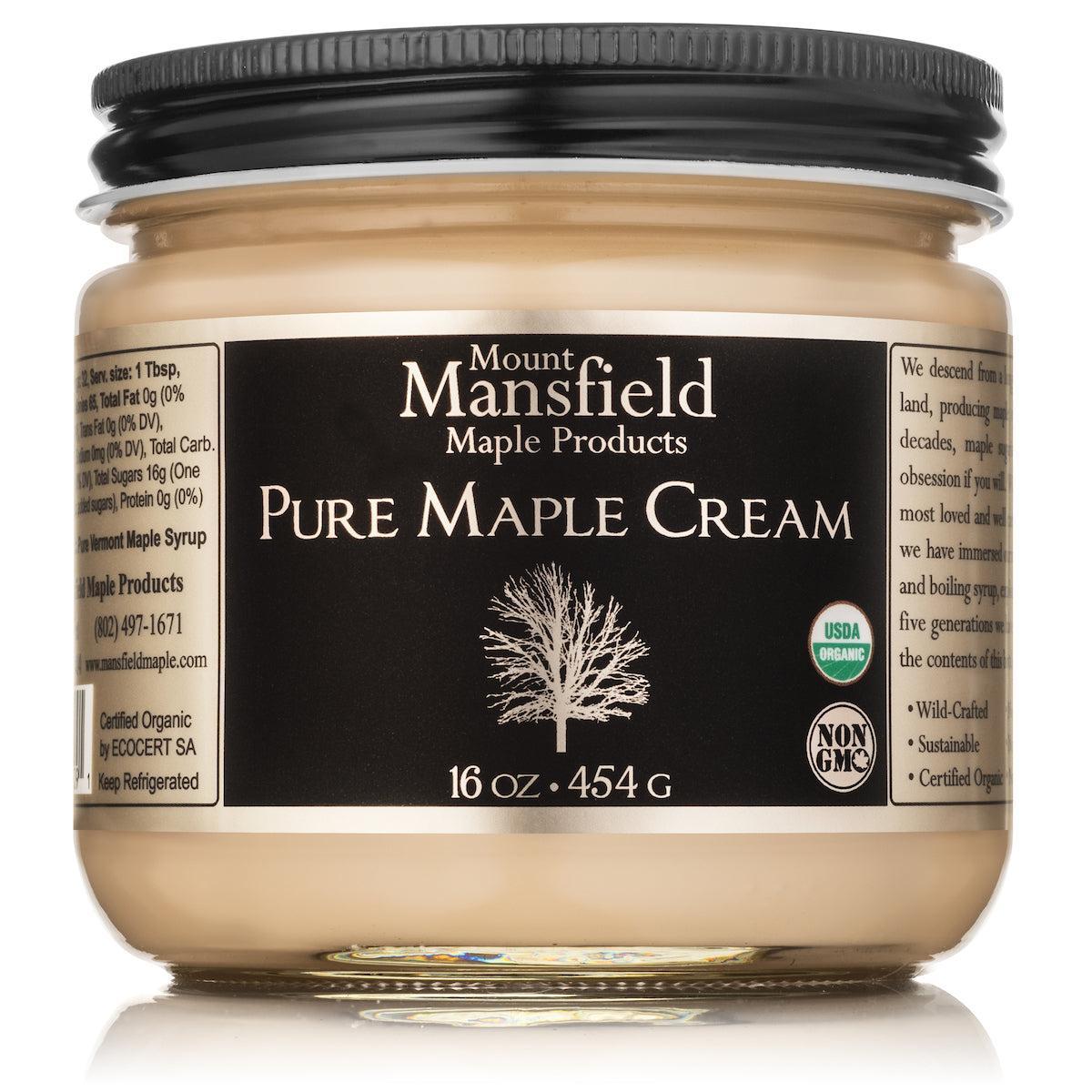 Organic Pure Vermont Maple Cream Maple Cream for 16oz by Mount Mansfield Maple Products