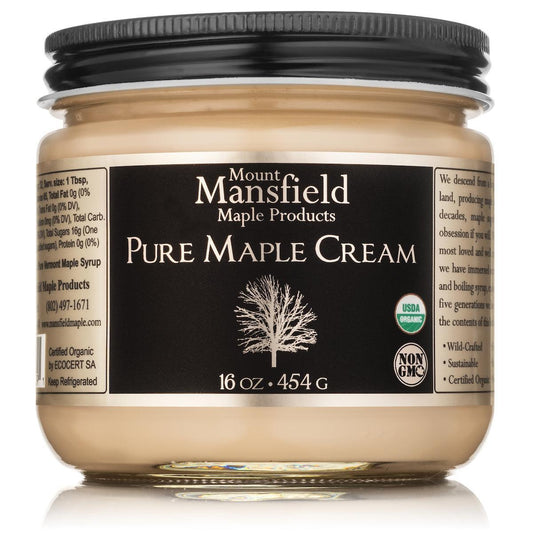 Organic Pure Vermont Maple Cream Maple Cream for 16oz by Mount Mansfield Maple Products