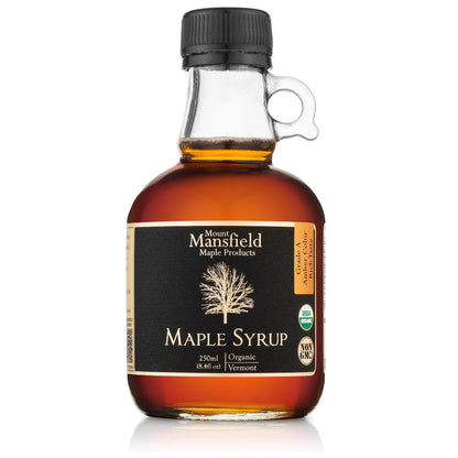 Organic Pure Vermont Maple Syrup | Glass Jug Maple Syrup for 250ml by Mount Mansfield Maple Products