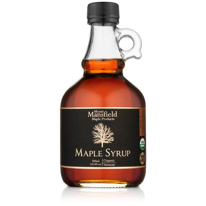 Organic Pure Vermont Maple Syrup | Glass Jug Maple Syrup for 500ml by Mount Mansfield Maple Products