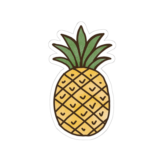 Pineapple Kiss Cut Sticker | Tropical Glossy Design
