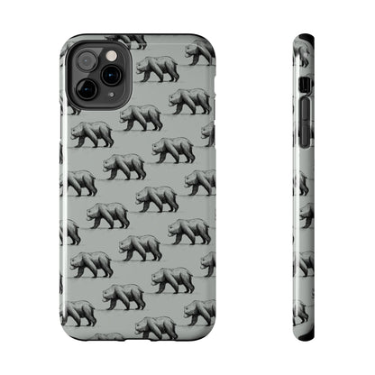 The Black Bear Phone Case featuring illustrated black bear pattern by Kempain-iPhone 11 Pro Max.