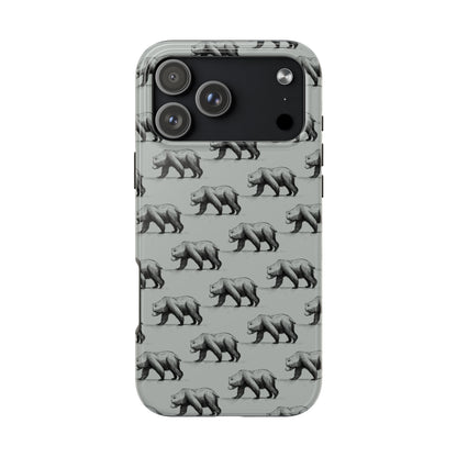 The Black Bear Phone Case featuring illustrated black bear pattern by Kempain-iPhone 17 Pro Max.