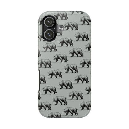 The Black Bear Phone Case featuring illustrated black bear pattern by Kempain-iPhone 17.