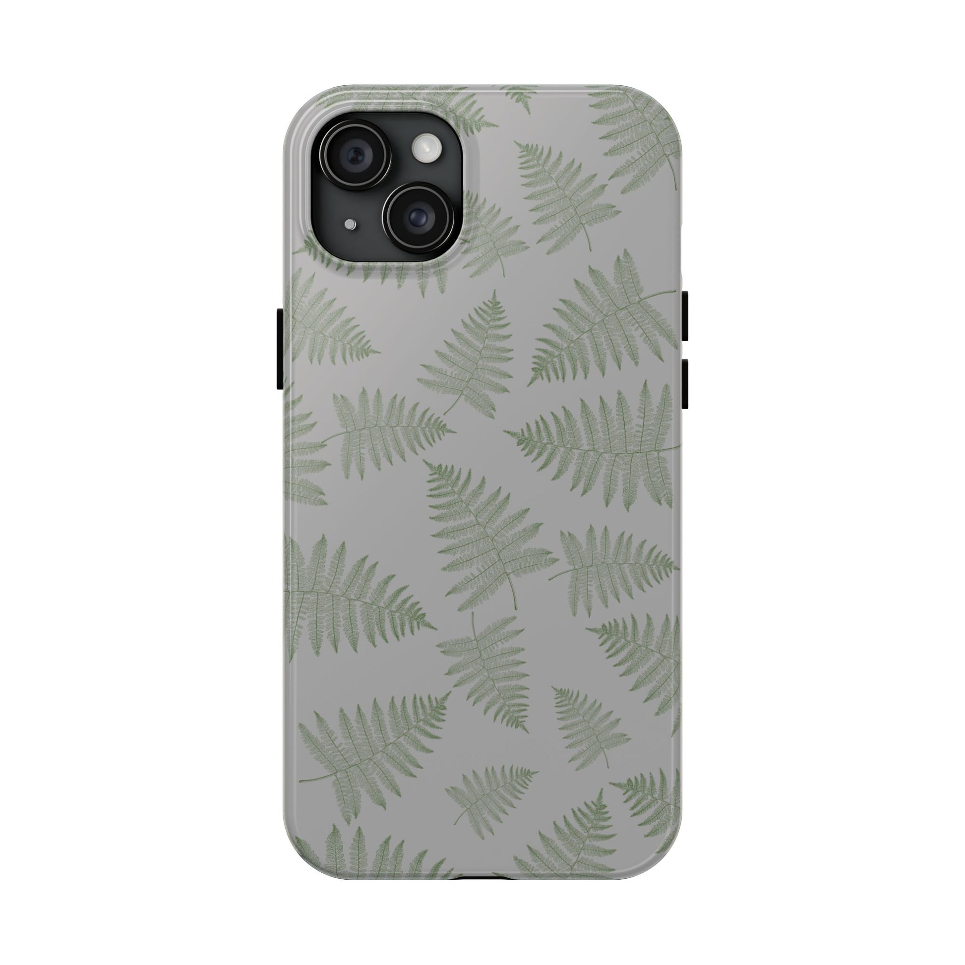 The Bracken Phone Case featuring illustrated fern pattern by Kempain-iPhone 15 Plus.