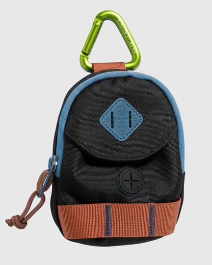 Crafted from 100% (R)evolution™ recycled polyester made from post-consumer plastic bottles The Dog Waste Bag Dispenser in Black Multi from United By Blue is displayed on a white background.