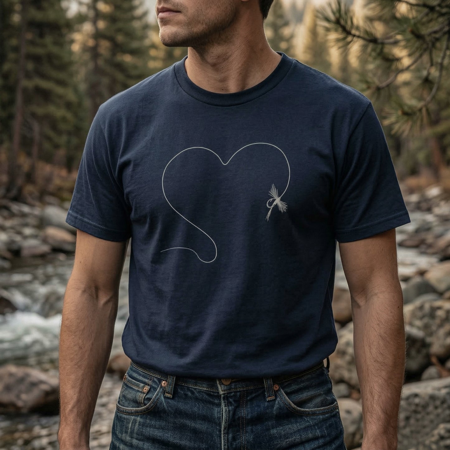 The Fly Fishing Heart T-Shirt for by Kempain