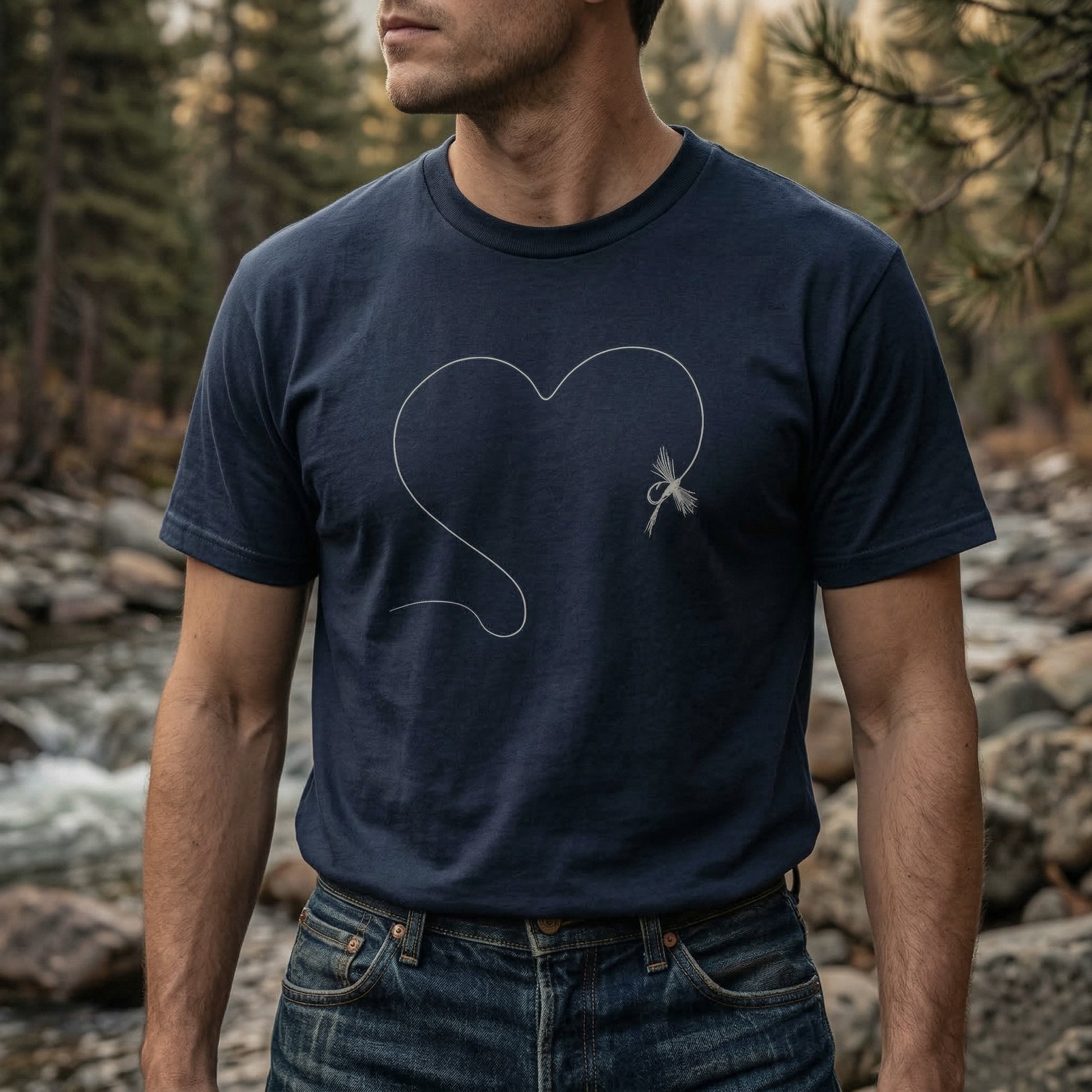 The Fly Fishing Heart T-Shirt for by Kempain