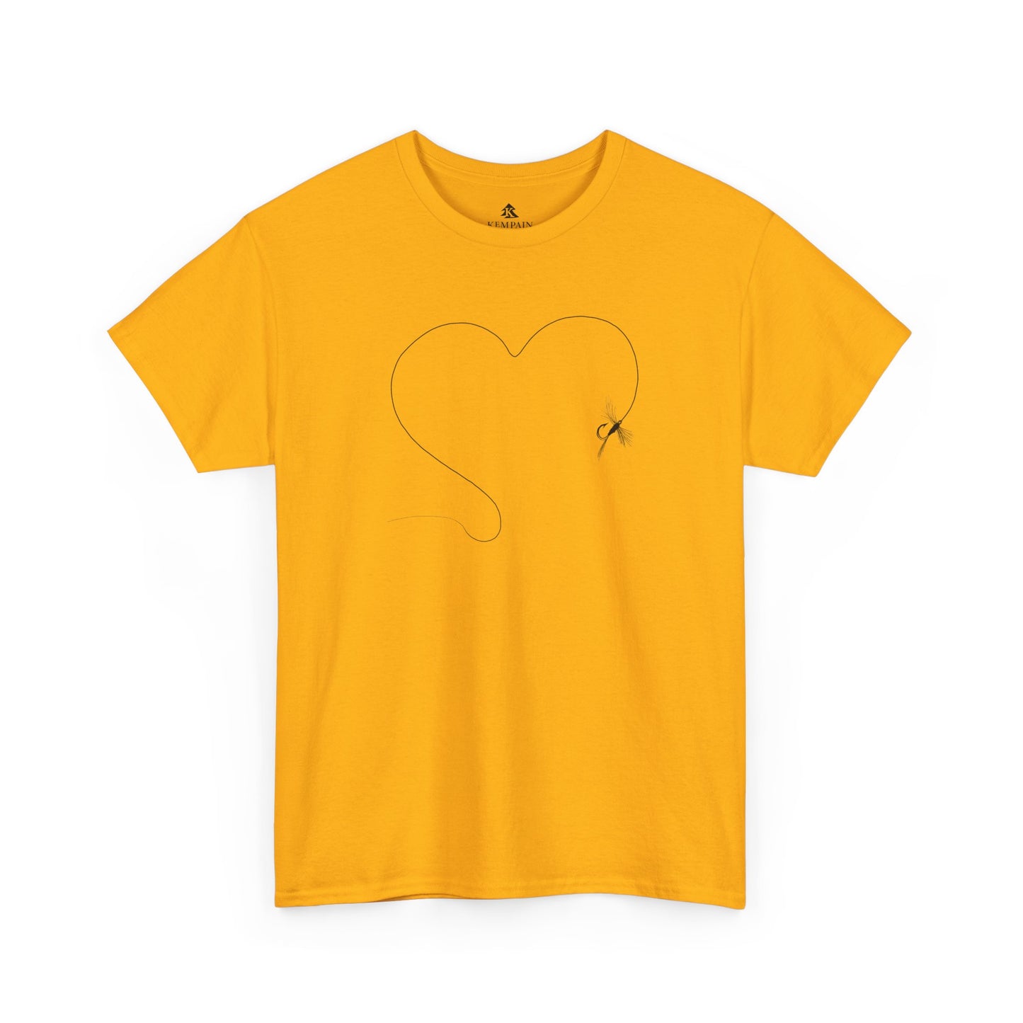 The Fly Fishing Heart T-Shirt for Gold by Kempain