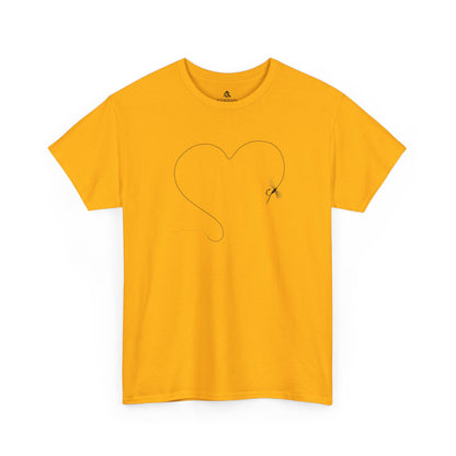 The Fly Fishing Heart T-Shirt for Gold by Kempain