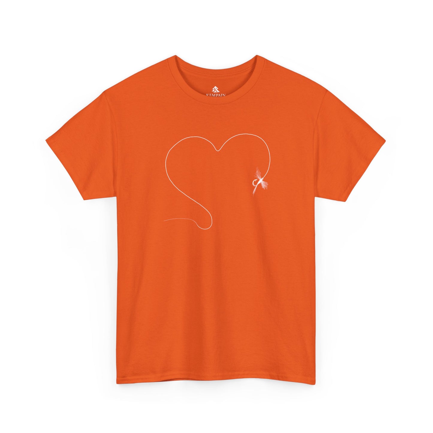 The Fly Fishing Heart T-Shirt for Orange by Kempain