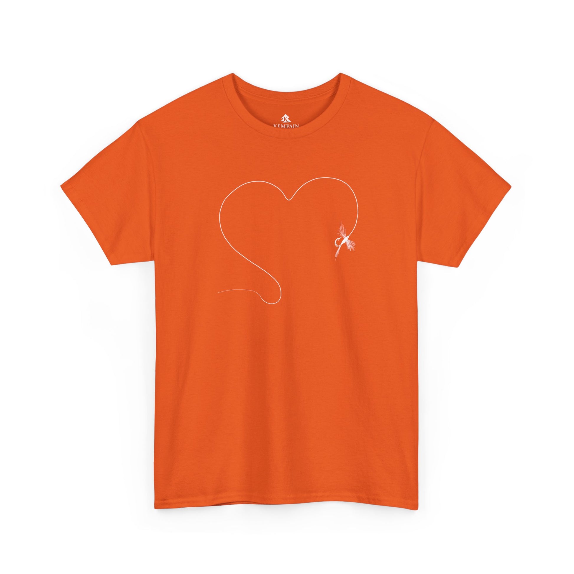 The Fly Fishing Heart T-Shirt for Orange by Kempain