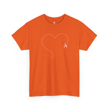 The Fly Fishing Heart T-Shirt for Orange by Kempain