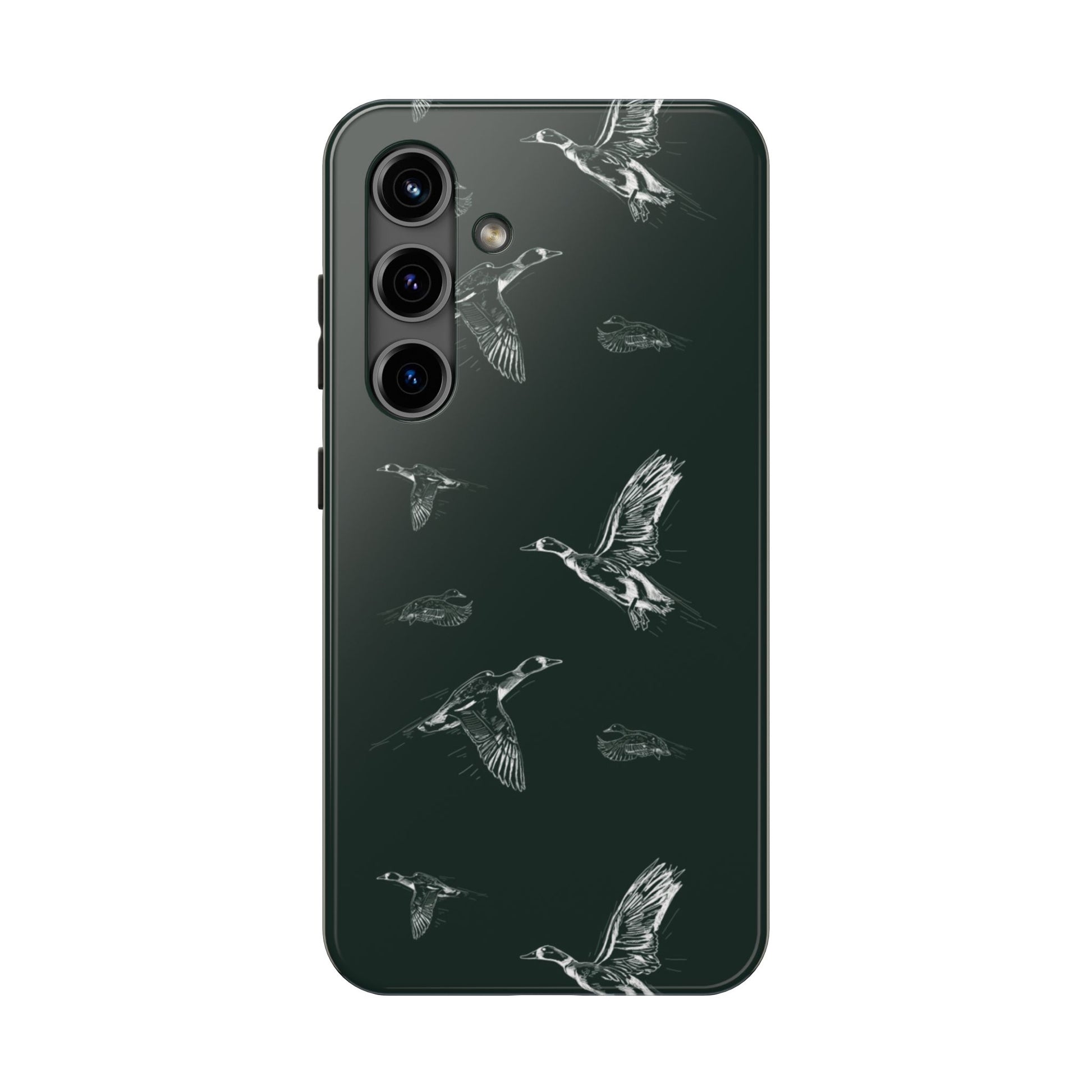 The Flyway Study flying ducks waterfowl pattern design for Phone Case by Kempain-Samsung Galaxy S24-