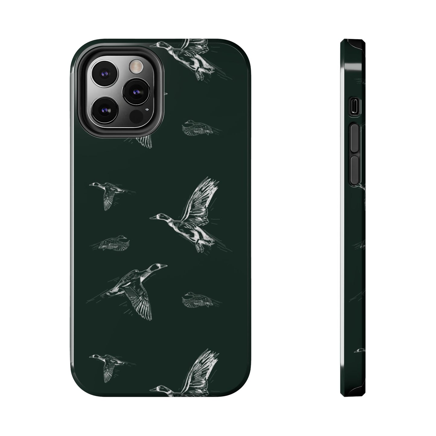 The Flyway Study flying ducks waterfowl pattern design for Phone Case by Kempain-iPhone 12 Pro-