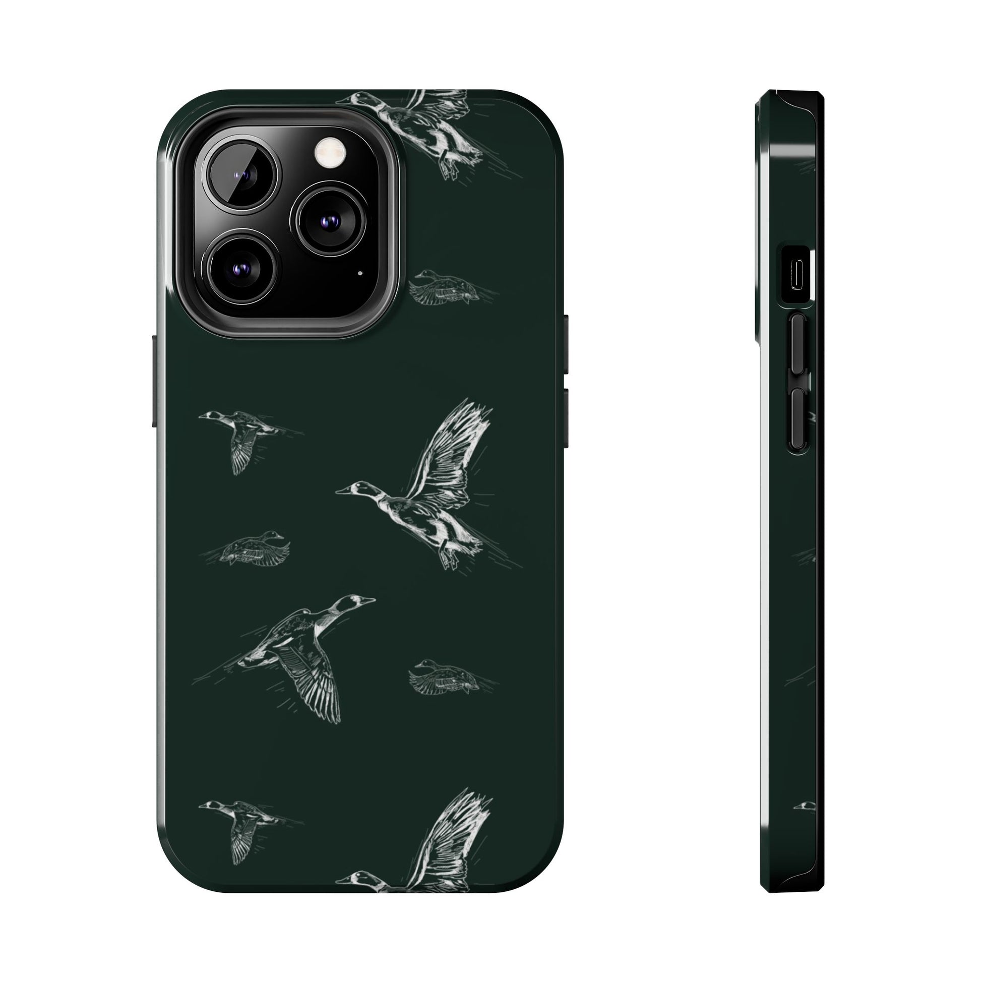 The Flyway Study flying ducks waterfowl pattern design for Phone Case by Kempain-iPhone 13 Pro-