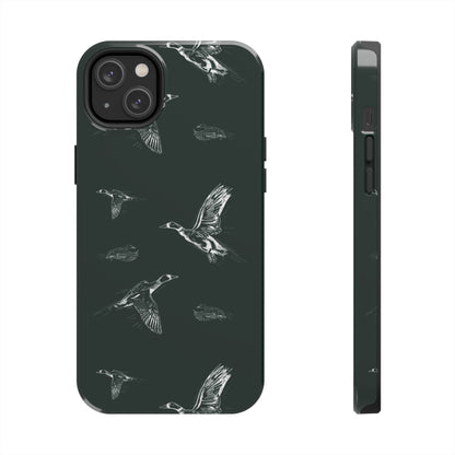 The Flyway Study flying ducks waterfowl pattern design for Phone Case by Kempain-iPhone 14 Plus-
