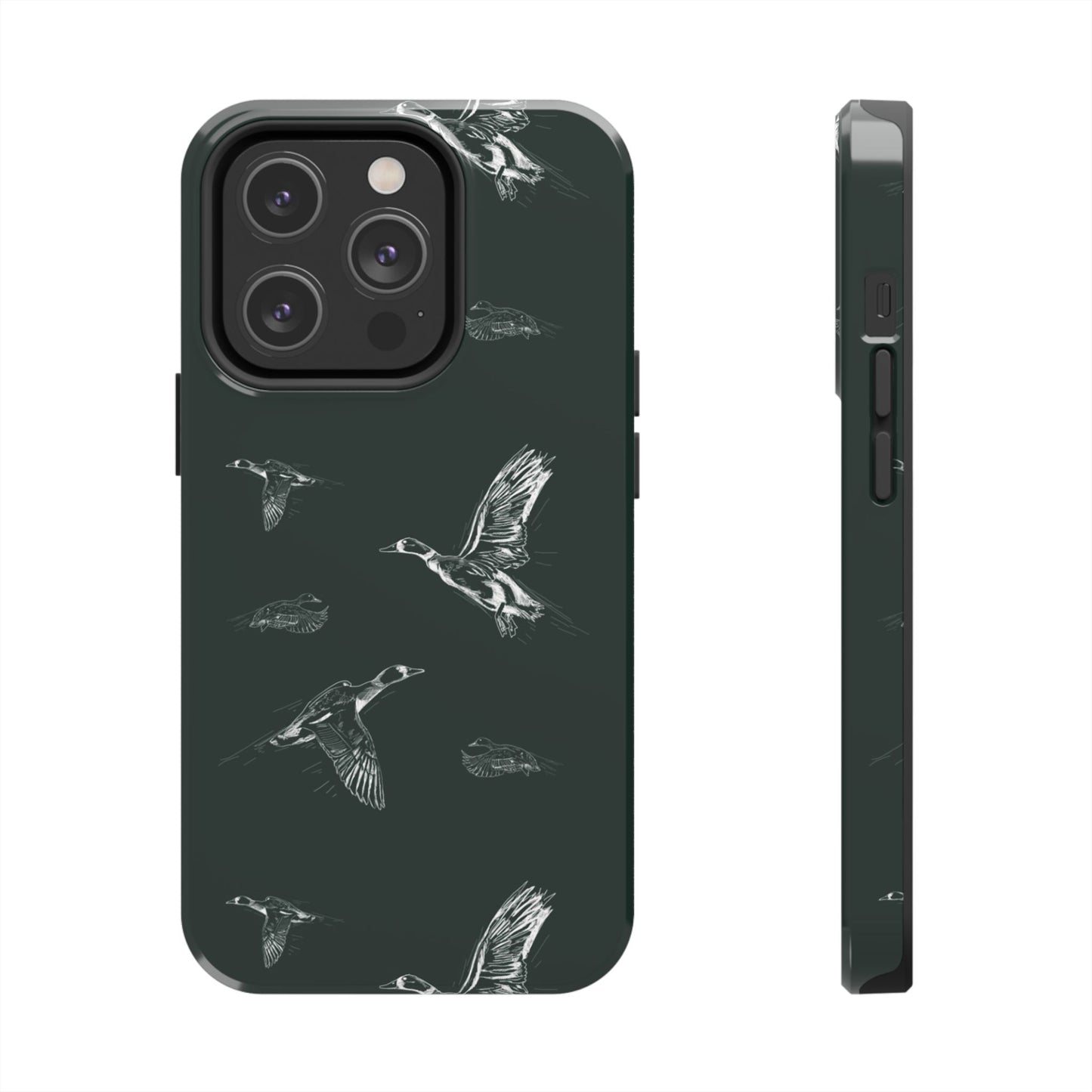 The Flyway Study flying ducks waterfowl pattern design for Phone Case by Kempain-iPhone 14 Pro-